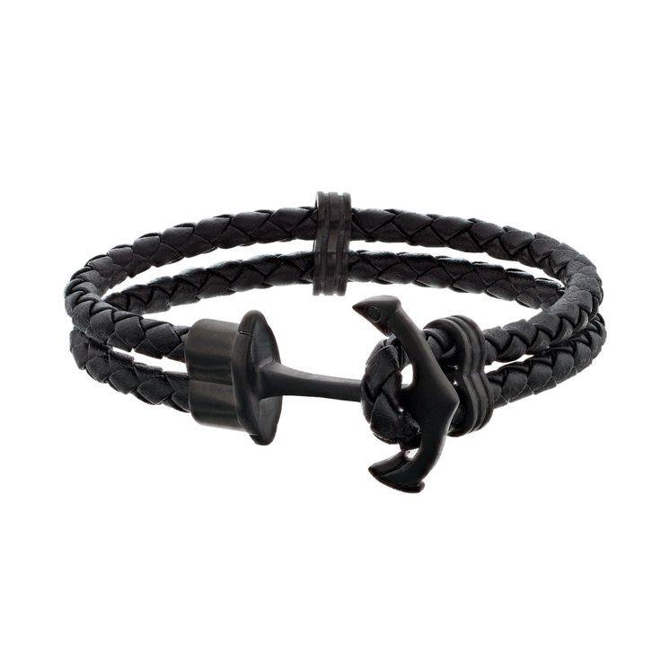 Tie together a great look with this LYNX braided black leather anchor bracelet.BRACELET DETAILS Length: 8.5 in. Clasp: toggle Metal: stainless steel Plating: black ion plated Finish: matte Additional details: leather  Packaging: boxed Size: One Size. Color: Silver. Gender: unisex. Age Group: adult. Adjustable Black Nautical Jewelry, Black Adjustable Nautical Bracelets, Adjustable Black Nautical Bracelets, Adjustable Black Nautical Bracelet, Leather Packaging, Leather Anchor Bracelet, Mens Braids, Anchor Bracelet, Jewelry Clasps