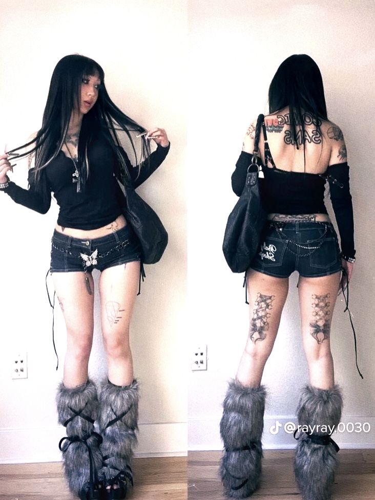 Greyday Outfit Ideas, Black Y2k Outfit Women, Grey Day Outfit Concert, Grunge Bimbocore Outfits, Emo Bimbocore Outfits, Greyday Tour Outfits, Y2k Bimbocore Outfits, Alternative Fits, Mini Pencil Skirt Outfits