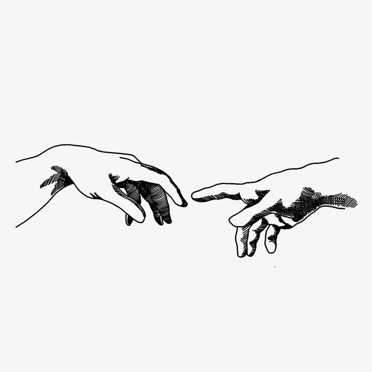 two hands reaching out towards each other