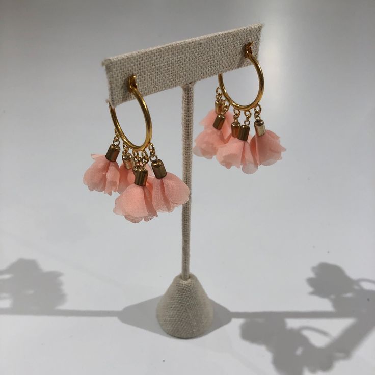 Lilly Earrings Feminine Spring Dangle Earrings, Spring Feminine Dangle Jewelry, Feminine Spring Dangle Jewelry, Chic Dangle Flower Earrings For Pierced Ears, Chic Dangle Flower Earrings, Spring Dangle Hoop Earrings For Pierced Ears, Chic Drop Earrings For Spring, Spring Dangle Hoop Earrings, Elegant Dangle Hoop Earrings For Spring