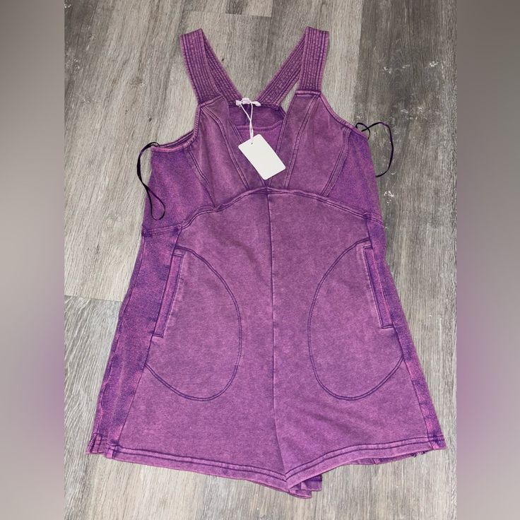 Super Cute Purple Acid Washed Romper Bnwt It’s Super Soft And Stretchy!!! Fits Tts With A Little Bit Of A Flowy Fit Jumpsuits And Romper, Color Purple, Pant Jumpsuit, Pants For Women, Super Cute, Rompers, Purple, Pants, Women Shopping