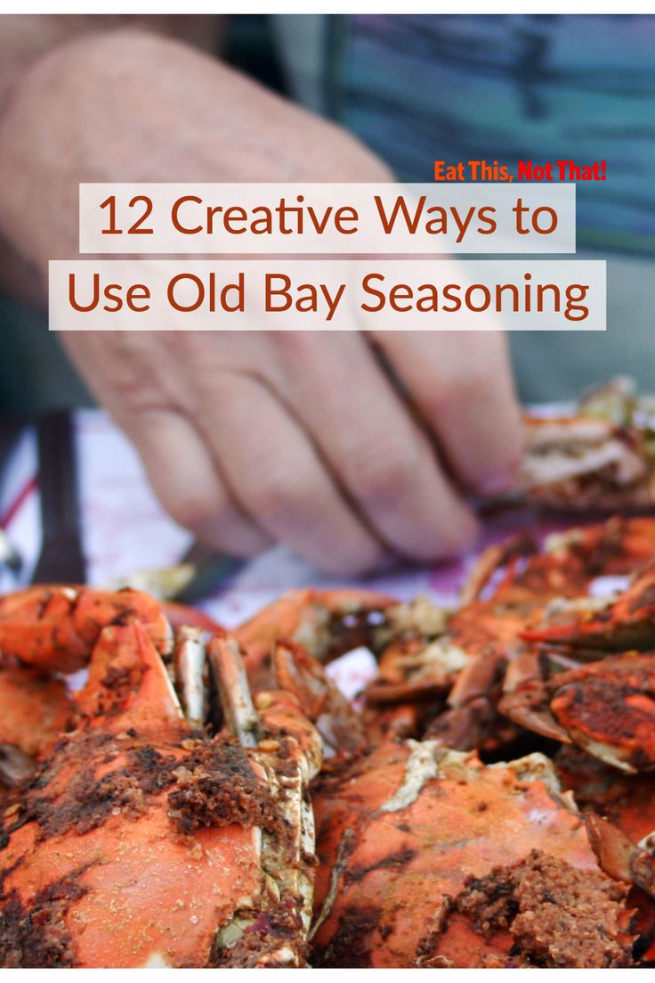 the crab is ready to be cooked and put in the oven for cooking, with text overlay that reads 12 creative ways to use old bay seasoning