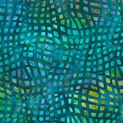 an abstract painting with blue and green colors