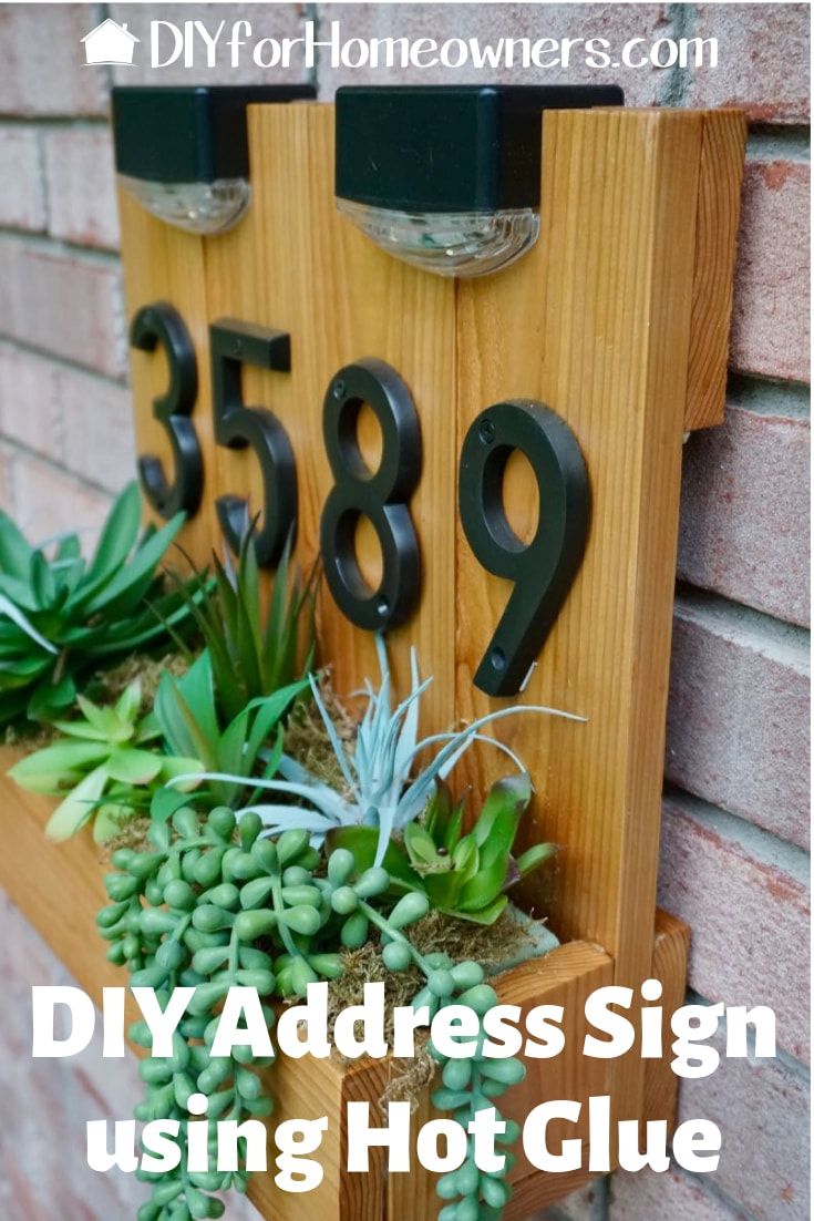 the diy address sign using hot glue is an easy and cheap way to decorate your mailbox