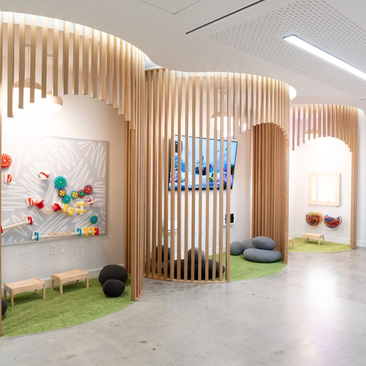 Dental Office Design Projects | Interior Design Experts - Kappler Design Kappler Design, Dental Office Design Receptions, Kids Dental Office, Pediatric Dental Office Design, Concrete Look Tiles, Dental Reception, Pediatric Office, Pediatric Clinic, Dentistry Office