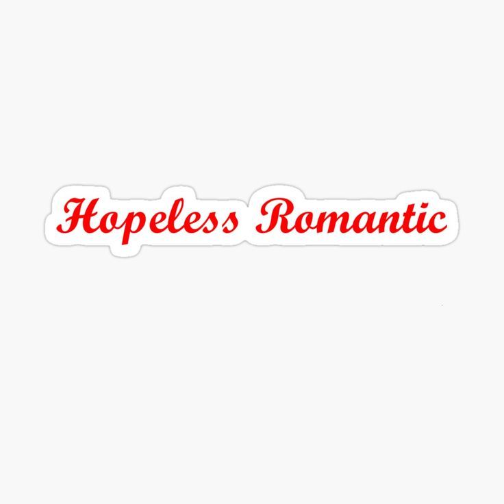 a sticker with the words happles romantic on it in red and white