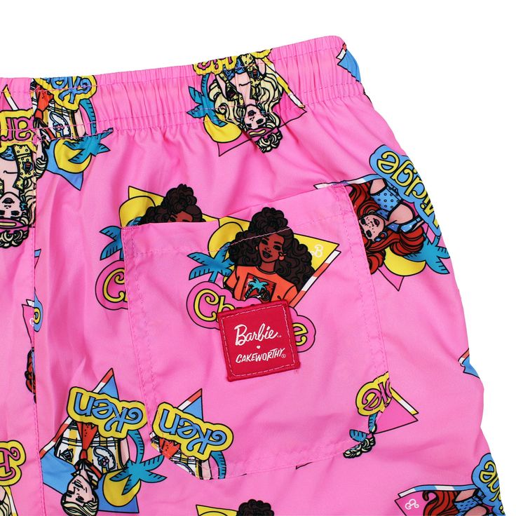 Make a splash and capture the essence of California cool with our Barbie™ California Dream Swim Shorts. Perfect for beach days, pool parties, or any sun-soaked adventure, these swim shorts offer a blend of comfort, functionality, and unmistakable Barbie charm. Complete with a drawstring waist, pockets on either side and an 80’s motif, all-over print pattern, featuring Barbie, Ken, Midge and Christie inspired by the 1987 California Dream Barbie Collection. Dive into fun with new Cakeworthy swimwe California Dream Barbie, West Coast Style, Get Summer Ready, West Coast Fashion, Coast Style, Barbie Ken, Fun Beach, California Cool, Pool Parties