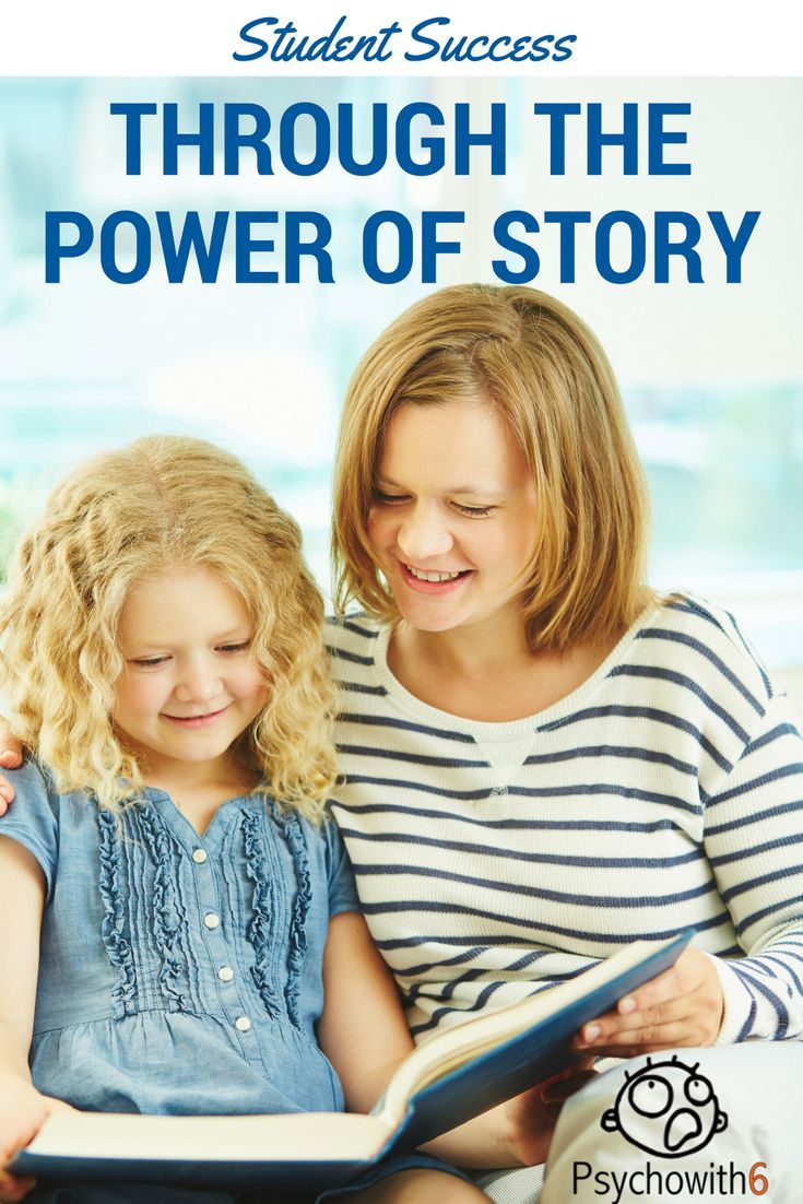 a woman and girl reading a book together with the title, through the power of story