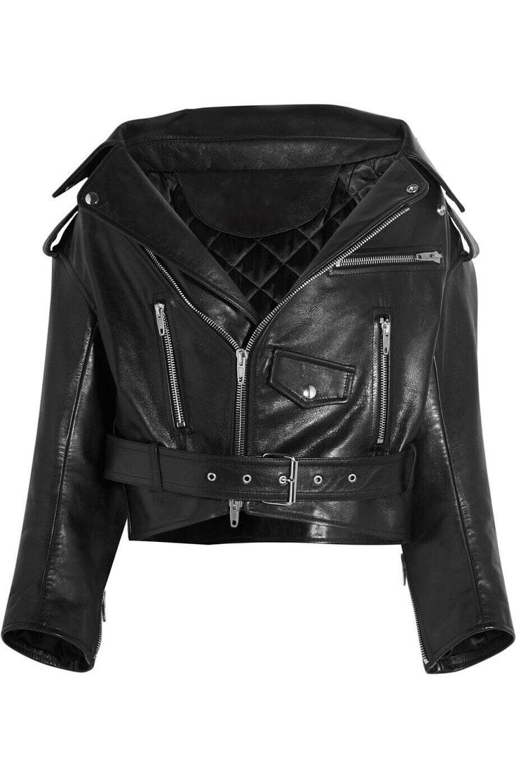 100% Genuine Lambskin All Color Leather Cropped Jacket with Zipper Closer Plus Size Custom Made Elevate Your Wardrobe with Our Handmade Genuine Black Lambskin Leather Cropped Jacket Timeless Elegance Meets Modern Style Perfect for Any Occasion Introducing our Handmade Genuine Black Lambskin Leather Cropped Jacket, a fashion masterpiece that effortlessly blends timeless elegance with a contemporary edge. This isn't just a jacket; it's a versatile addition to your wardrobe, perfect for winter, formal events, casual outings, and any occasion where elegance is required. The cropped design of this black lambskin leather jacket ensures a flattering and stylish look that's ideal for various settings. Whether you're dressing up for a formal gathering, keeping warm during winter, or adding a touch Off Shoulder Jacket, Balenciaga Jacket, Moto Biker Jacket, Jackets Black, Riders Jacket, Lambskin Leather Jacket, Cropped Leather Jacket, Real Leather Jacket, Genuine Leather Jackets