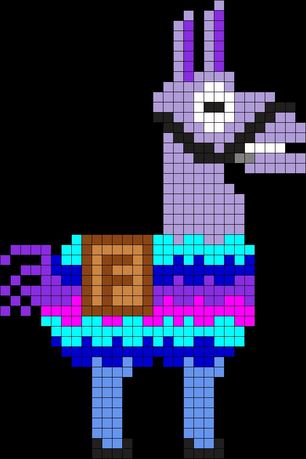 a pixellated image of an animal holding a box