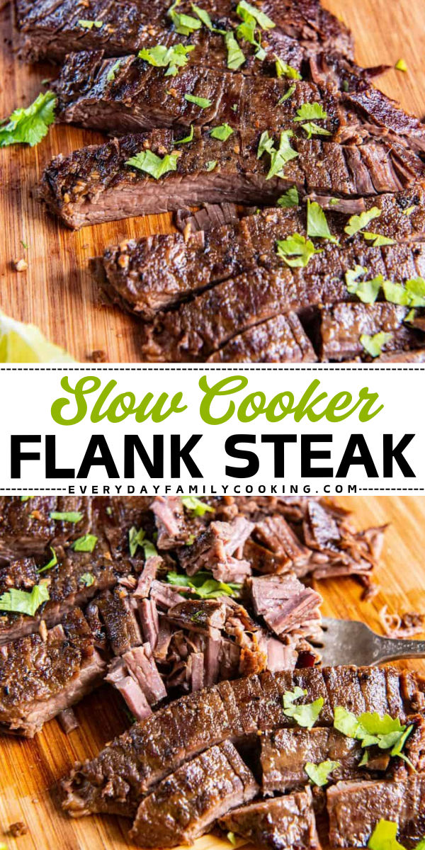 Slow cooker flank steak is a simple, no-fuss way to enjoy a lean cut of beef. My recipe is foolproof and cooks to perfection every time! Flank Steak Recipes Crock Pot Healthy, Lean Beef Crockpot Recipes, Crockpot Recipes Flank Steak, How To Make Flank Steak, Flank Steak Pressure Cooker, Steaks In Crockpot Slow Cooker, Flank Steak Instapot, Flank Stake Ideas, Flake Steak Recipes