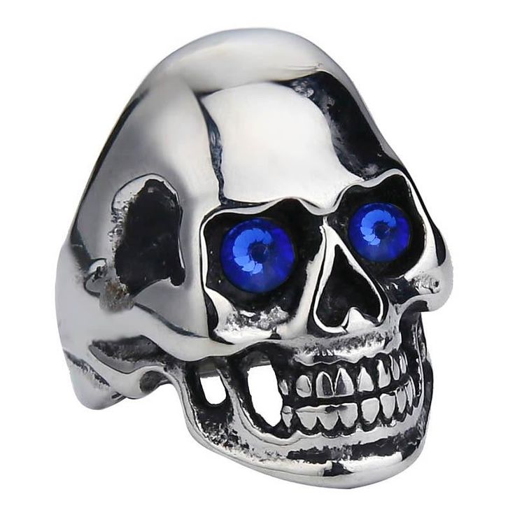 Fan of biker, gothic, punk, or rock looks ? then this skull ring is for you. it was designed differently to make it an original piece. Welcome ladies and gents if you’re looking for a new ring to be your new everyday companion then this skull ring with red eyes is perfect for the job, it has a very simple design with a smooth silver band and a well-sculpted skull as the ring’s head with very nice carvings giving it a little 3D effect on the teeth and jaw and a pair of beautiful shiny eyes that c Skull Wedding Ring, Skull Engagement Ring, Skull Designs, Shiny Eyes, Skull Wedding, Eye Gift, Skull Rings, Mens Rings Fashion, Ring Fashion