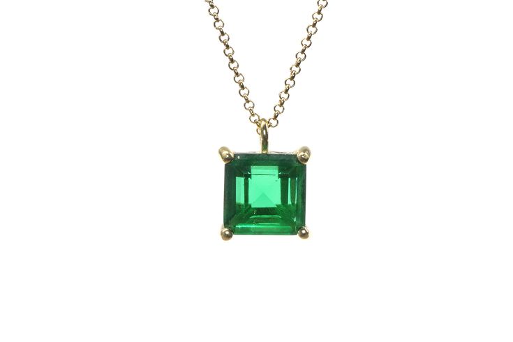 A simple yet truly attractive yellow gold necklace, custom-made to flaunt a vibrant Emerald pendant. This square gem Emerald jewelry necklace will be a dainty addition to your style. A gorgeous jewelry gift for women, especially for May-born ladies. Adorable jewelry necklace. Can be styled with other necklaces. Handmade with high quality materials. Customizable to other necklace finish. Comes in a branded box. Product specifications Jewelry Information Metal stamp 14K Metal Gold Filled Gem Type Emerald Jewelry Necklace, Gold Chic, Emerald Pendant, Emerald Necklace, Emerald Jewelry, Gorgeous Jewelry, Metal Stamping, Cute Jewelry, Gold Vermeil