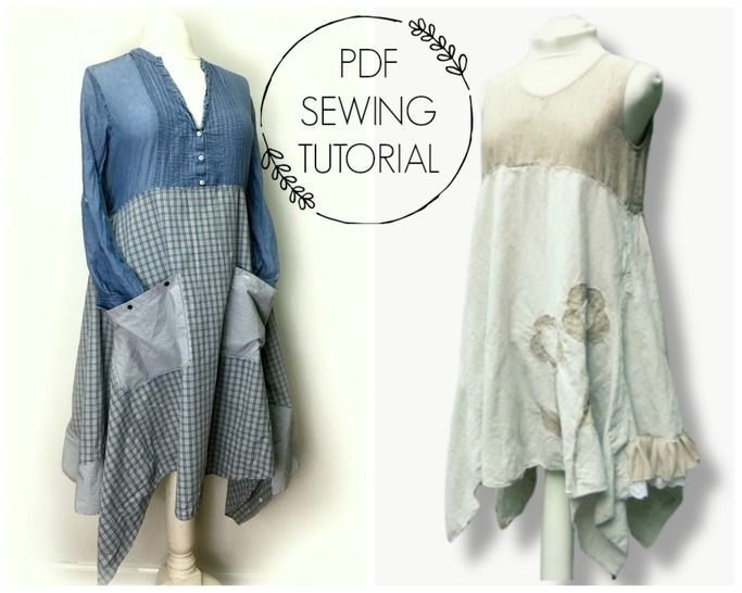 two different types of clothing on mannequins with text overlay that reads pdf sewing tutor