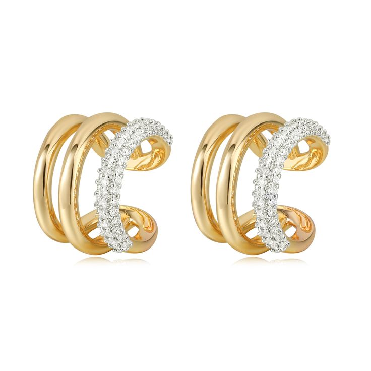 PRICES MAY VARY. SPARKLING EAR CUFFS. These dainty and stunning earcuffs are the perfect accessory for your ears! Simple, cute, and elegant. Ear cuffs for women's non piercings boast a captivating design that beautifully wraps around your ear, creating an illusion of multiple piercings. PREMIUM QUALITY. Premium 4A cubic zirconia stones, 14K Gold Plated over Brass, long-lasting finish that is nickel-free, lead-free, and hypoallergenic. Crafted with precision, these ear clips are designed to secur Cuff Earring, Multiple Piercings, Gold Ear Cuff, Ear Clips, Ear Cuff Earings, Hypoallergenic Jewelry, Earring For Women, Jewelry Images, Ear Cuffs