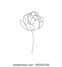 a single line drawing of a flower on a white background