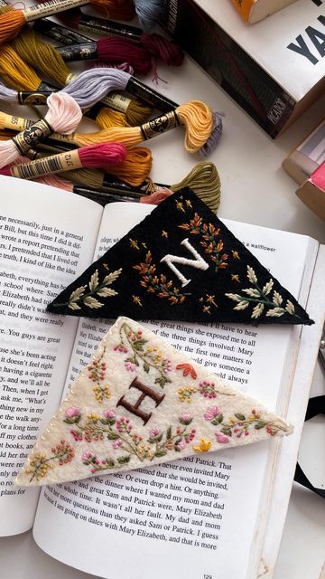 Embroidery Bookmark Ideas, Embroidered Bookmarks Diy, I Just Realized, Embroidery Threads, Craft Store, Felt Fabric, New Hobbies, My Mom, Needlework