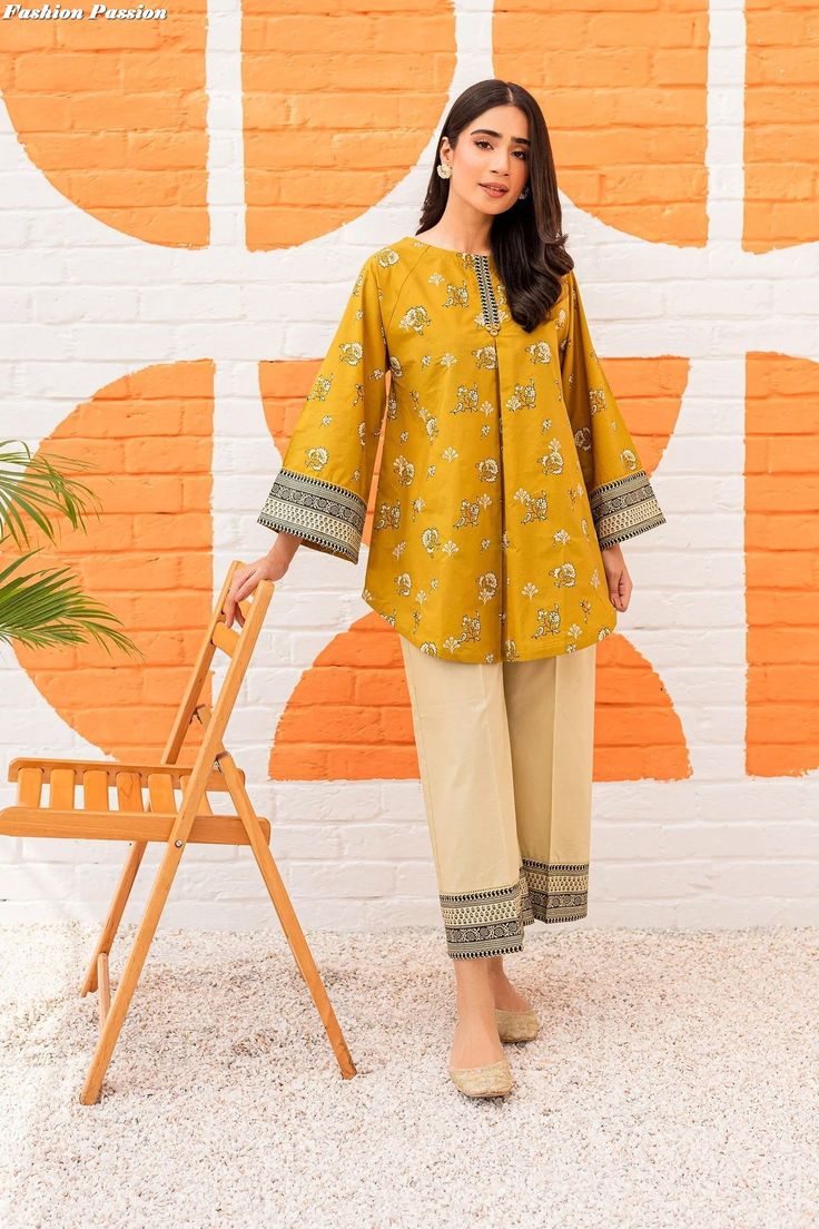 Top Trending Lawn dresses 2023 For More Designs Click on our YouTube link...? Lawn Kurti Designs Latest, Lawn Kurti Designs, Dress Design Pakistani, Lawn Dress Design, Trendy Shirt Designs, Pakistani Fashion Casual, Kurti Designs Latest, Stylish Short Dresses