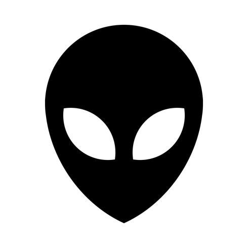 an alien head silhouette on a white background