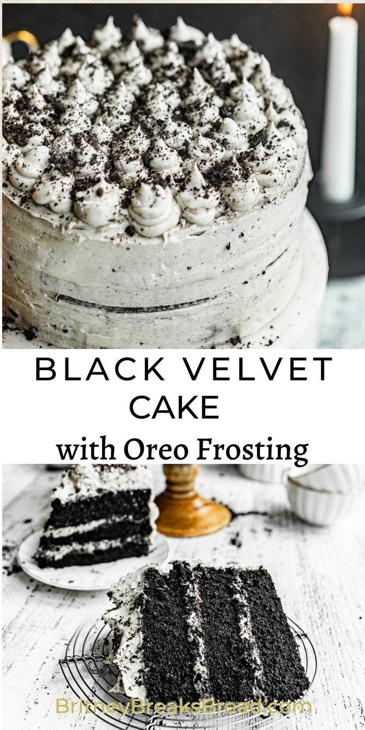 black velvet cake on a cake stand Oreo Cream Cheese Frosting, Black Velvet Cake, Black Velvet Cakes, Oreo Cream Cheese, Oreo Frosting, Oreo Cream, Dessert Dips, Snacks Für Party, Cake Flavors