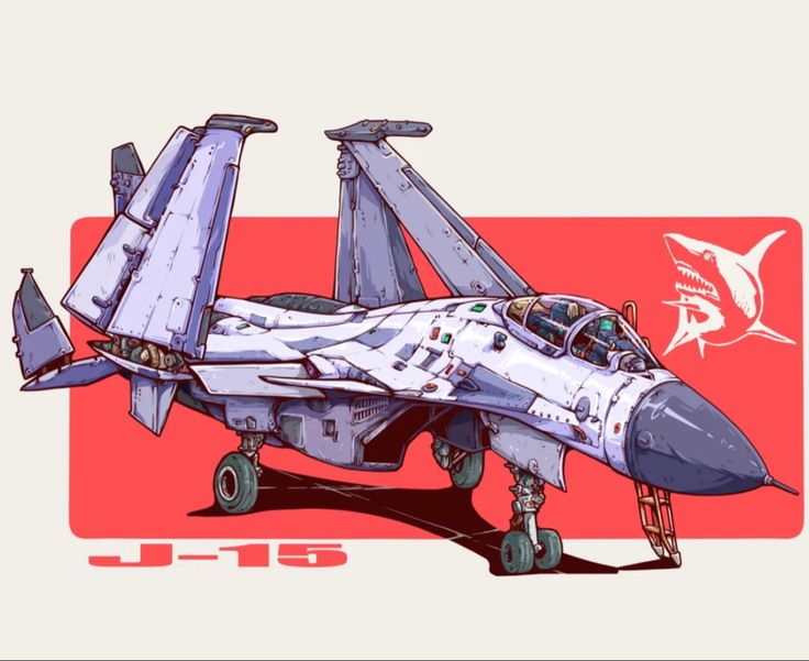 a fighter jet sitting on top of a red and white background