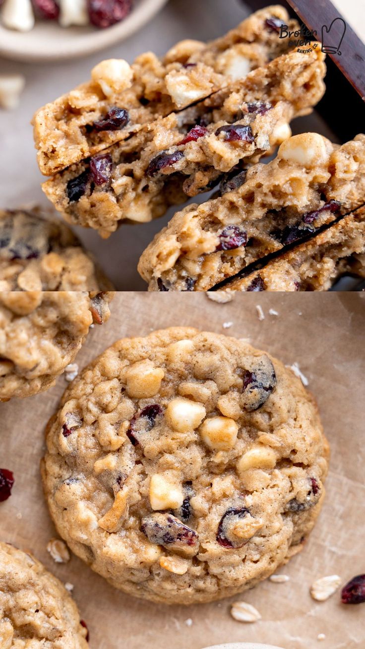 oatmeal cookies with cranberries and white chocolate chips