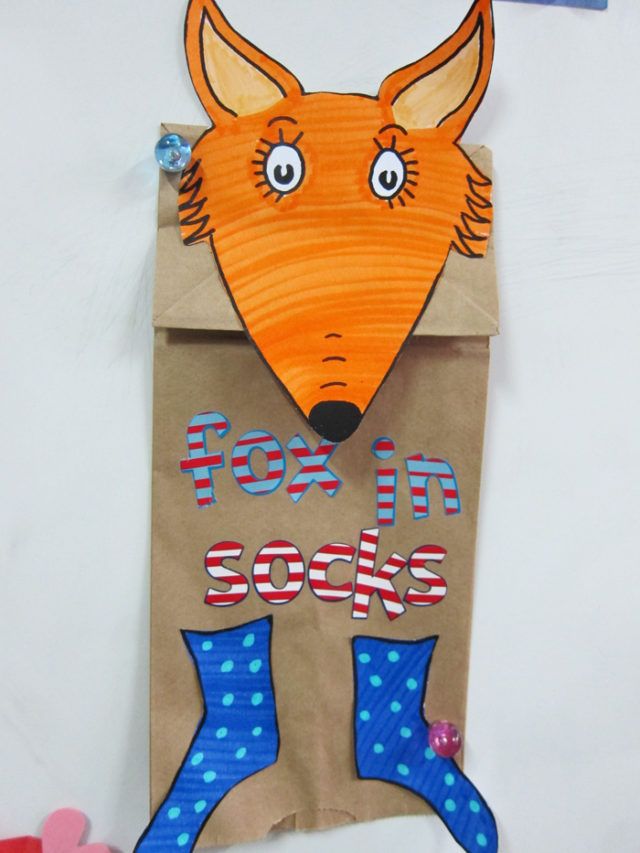 a paper bag with a fox on it