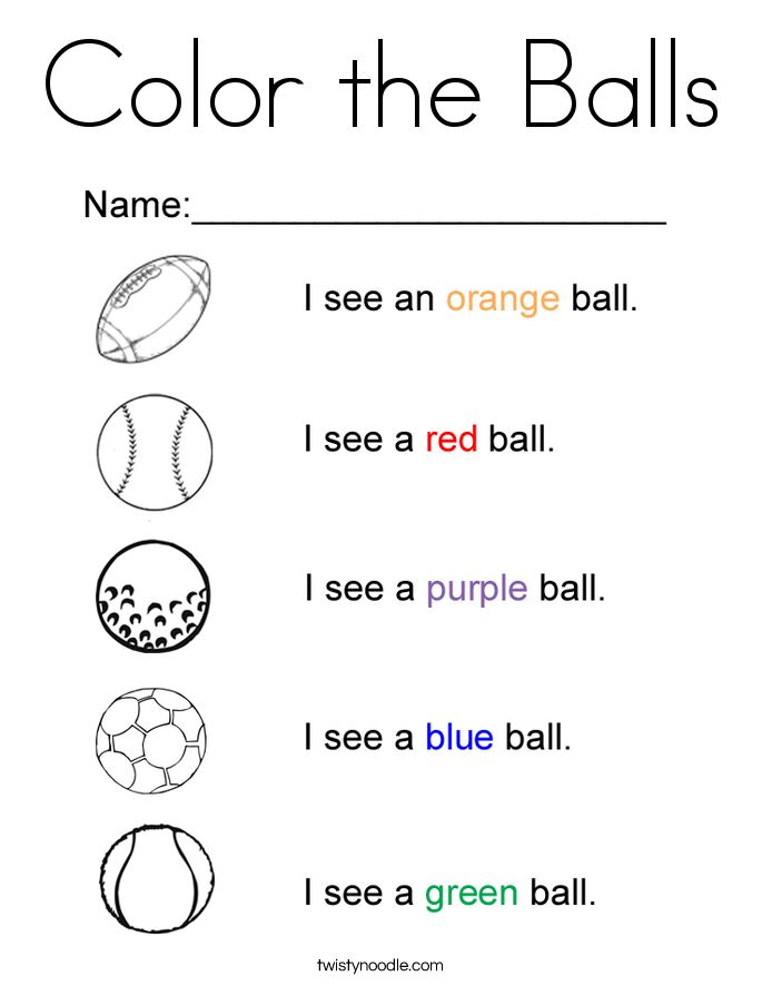 color the balls worksheet for kids to learn how to write and draw them