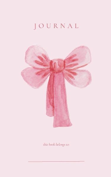 a pink card with an image of a bow and the words journal written on it