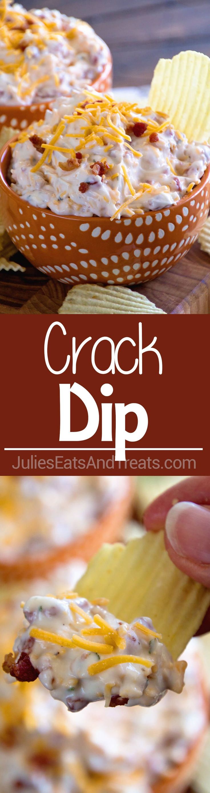 Crack Dip ~ Super Simple Chip Dip Loaded with Cheese, Bacon, Ranch and Sour Cream! via @julieseats Pot Luck Dips, Simple Chip Dip, Easy Chip Dip, Scarsdale Diet, Diet App, Reminder App, Men At Work, Zone Diet, Taco Dip