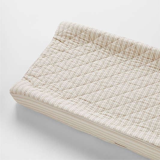 a close up of a mattress on a white surface