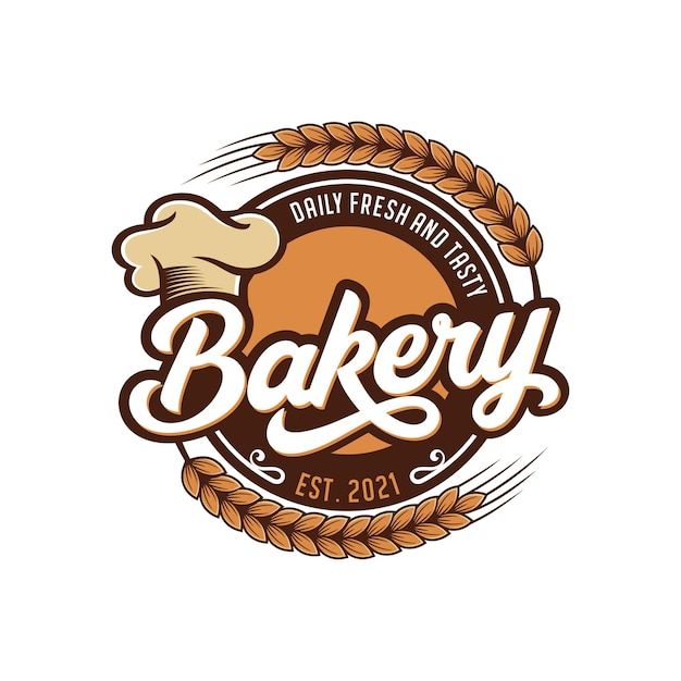 bakery logo with bread and wheat