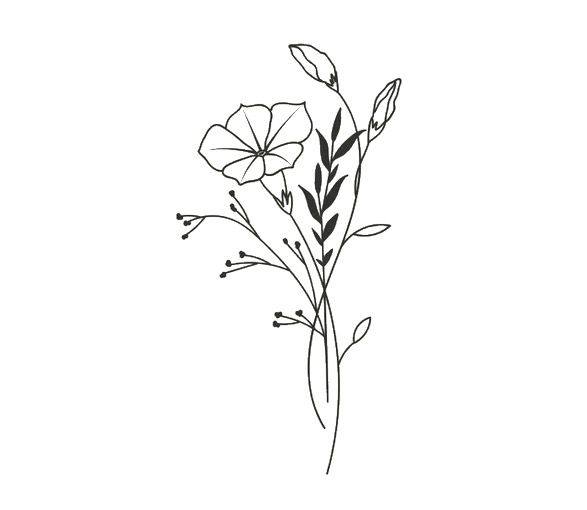 a drawing of some flowers on a white background