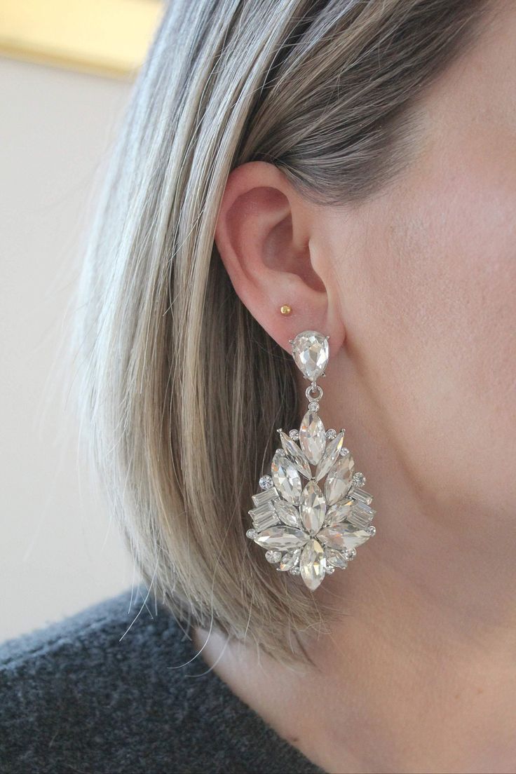 Burst Love - Bridal Chandelier Earrings | Vintage Wedding Earrings - Amelie Owen Collections Bridal Chandelier Earrings, Old Hollywood Wedding, Classic Bride, Bridal Earrings Chandelier, Hollywood Wedding, Classic Brides, Romantic Bride, Crystal Dangle Earrings, Vintage Inspired Wedding