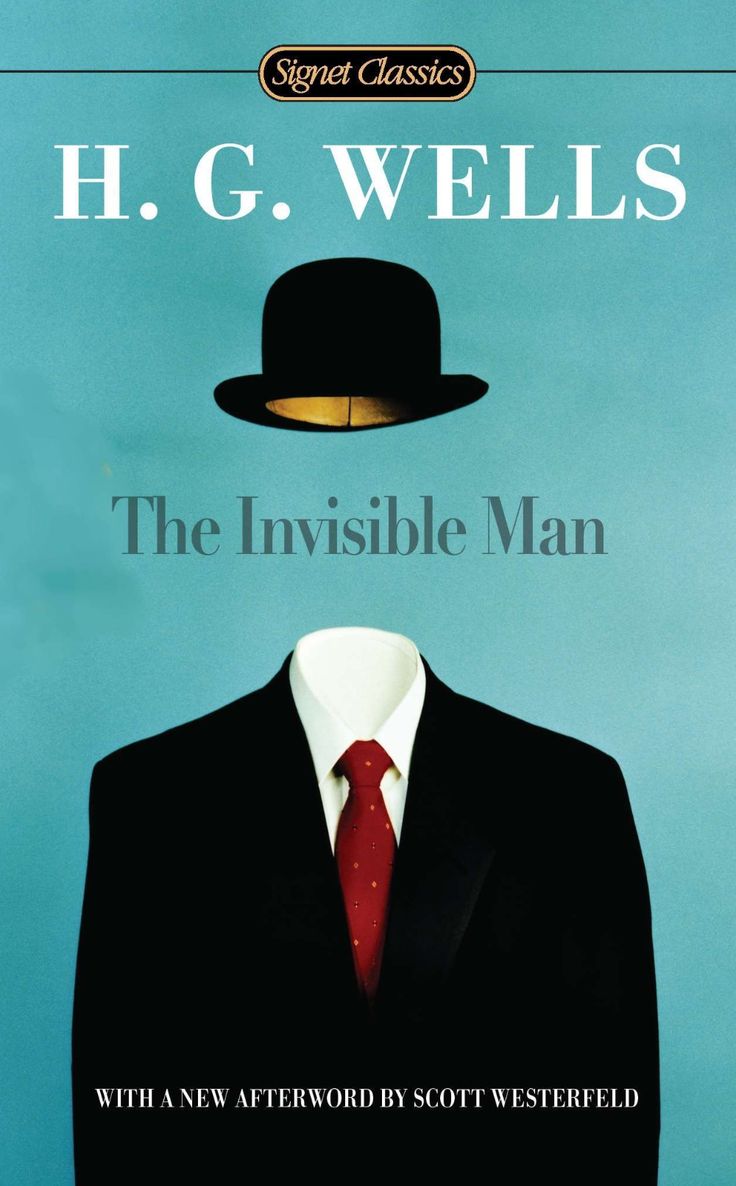 the invisible man with a red tie and black hat on it's head, by h g wells