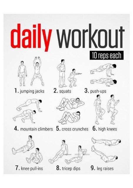 an exercise poster with instructions to do the daily workouts for men and women, including exercises