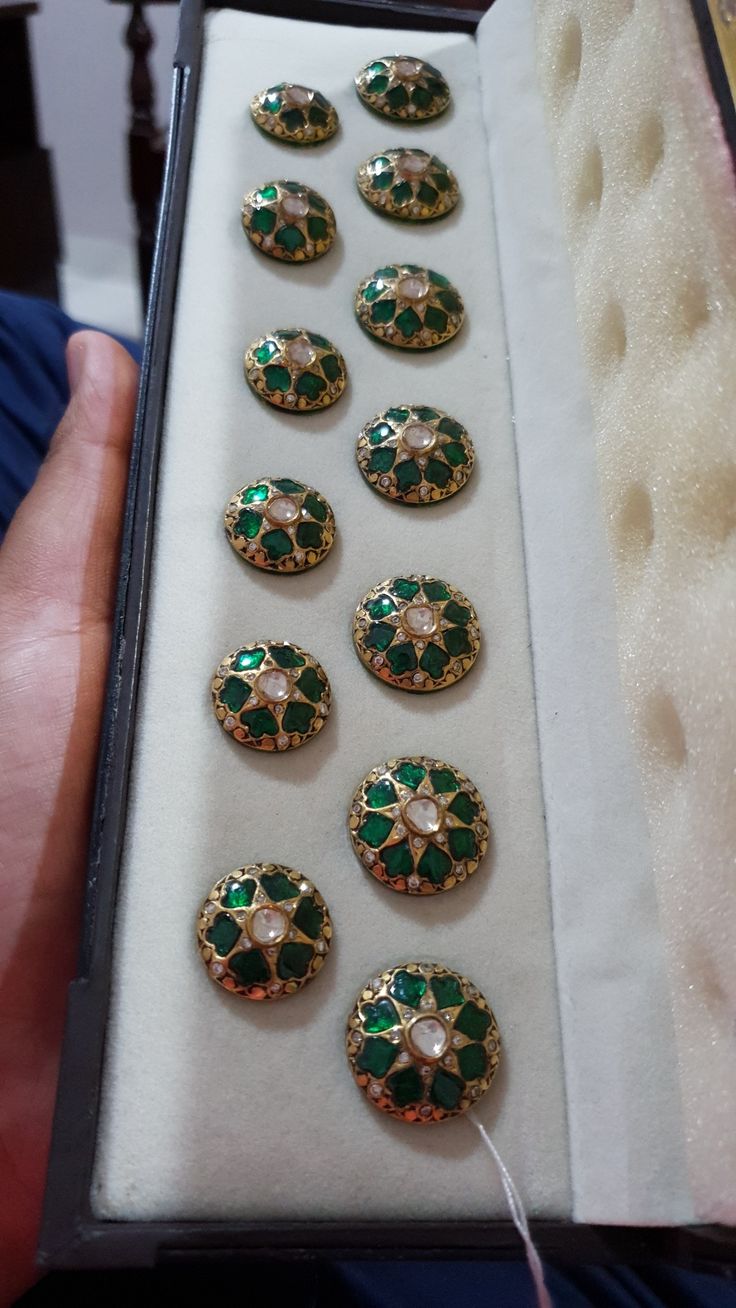 You big day should be as big and as royal like a king . Add a royal charm to your wedding outfit with these unique Sherwani buttons . You can also customize a unique piece by ordering them as per your matching outfits. . Follow @jewelsfare for more trends. . #accessories #accessoriesforman #weddingjewellery #groom #groomsaccessories #sherwani #sherwanibuttons #jewelsfare #inspirationalloo Sherwani Buttons Designs, Groom Jewellery Indian Men, Groom Jewellery, Rajput Jewellery, Haath Phool, Mughal Jewelry, Gem Drawing, Studs For Men, Diamond Earrings Design