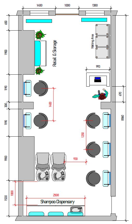 the floor plan for a living room with furniture