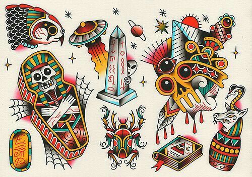 an image of some tattoos on a white paper