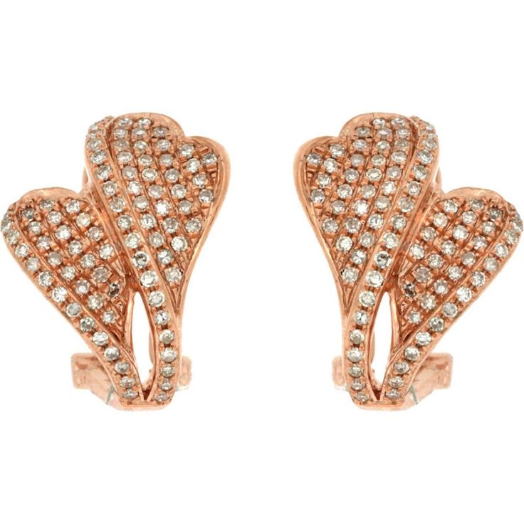 Royal Radiant 14K Rose Gold Diamond Earrings - 0.65 Carat Total Diamond Weight Luxury Rose Gold Diamond Earrings With Brilliant Cut, Luxury Rose Gold Earrings With Prong Setting, Luxury Rose Gold Cluster Earrings With Prong Setting, Luxury Rose Gold Cluster Earrings For Anniversary, Elegant Rose Gold Diamond Earrings With Brilliant Cut, Luxury Rose Gold Diamond Earrings For Evening, Luxury Rose Gold Cluster Earrings For Formal Events, Luxury Rose Gold Cluster Earrings For Formal Occasions, Luxury Rose Gold Diamond Earrings For Anniversary