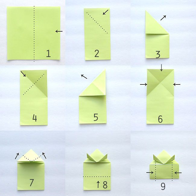 the steps to make an origami bird