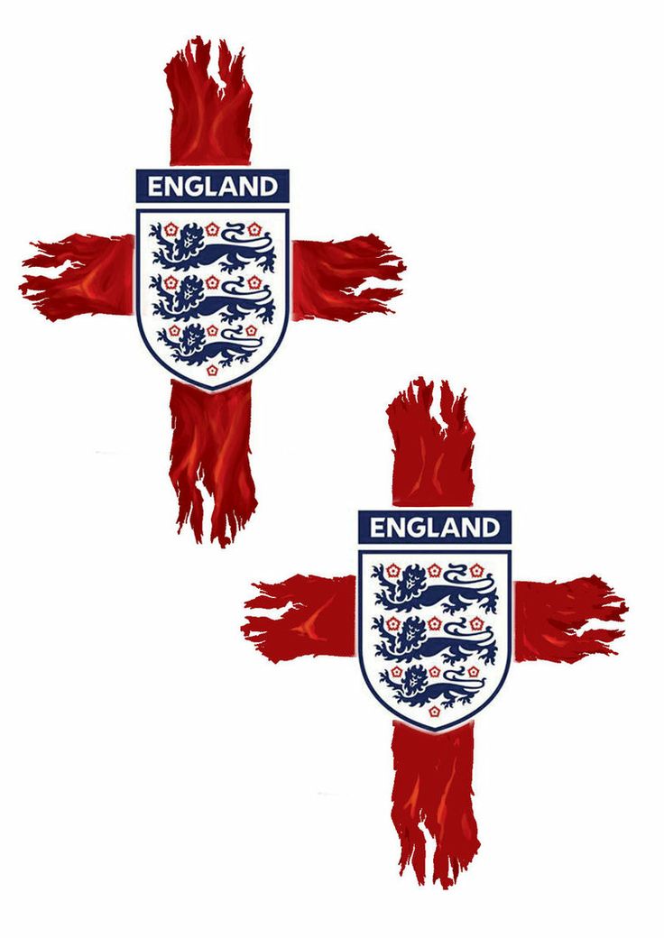 two red crosses with england emblems on them and the words england written in english