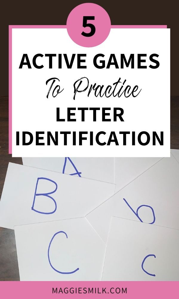 five activities to practice letter identification with the text 5 active games to practice letter identification