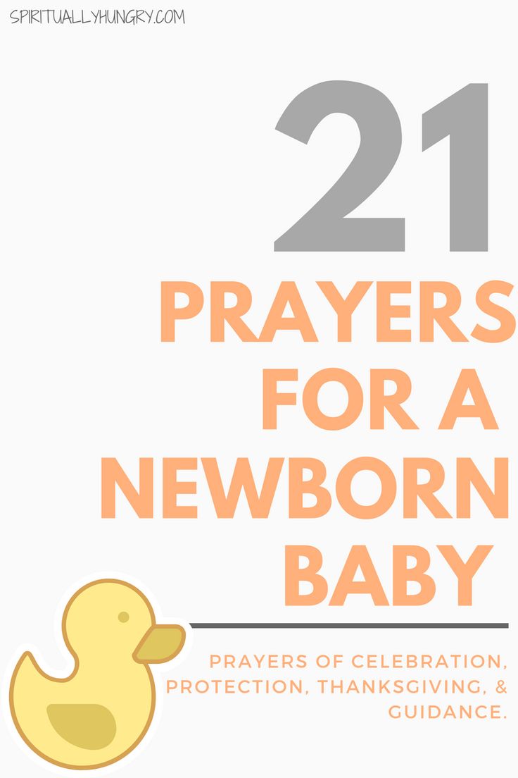 a baby duck with the words 21 prayers for a newborn baby