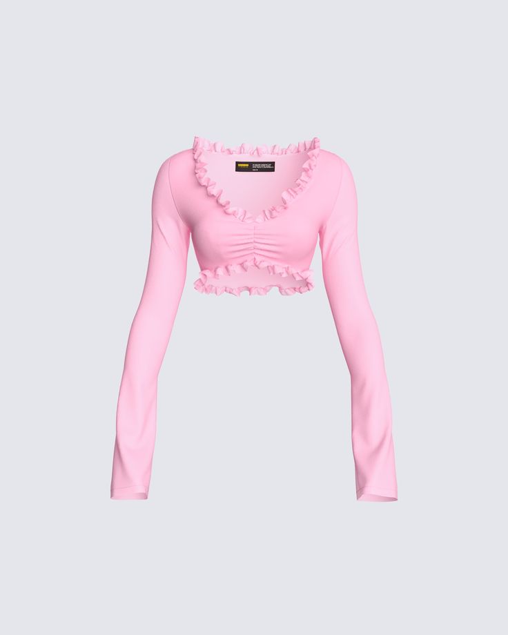 Peyton Pink Cropped Top Pink Tops Png, Png Crop Top, Light Pink Top Outfit, Tops Rosas, Pink Top Outfits, Cute Pink Shirts, Pink Top Aesthetic, Pink Crop Top Outfit, Cute Pink Tops