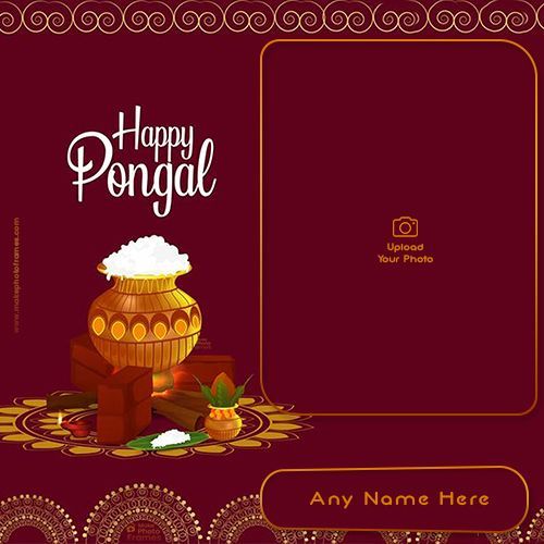 Pongal Card 2022 With Name And Photo Editor Online Free Pongal Wishes Images, Happy Pongal In Tamil, Pongal Photos, Pongal Greetings, Pongal Greeting Cards, Happy Bhogi, Happy Pongal Wishes, Pongal Wishes, Marriage Anniversary Cards