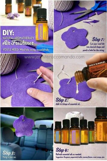 the instructions for how to make an air freshener with essential oils and lavender flowers