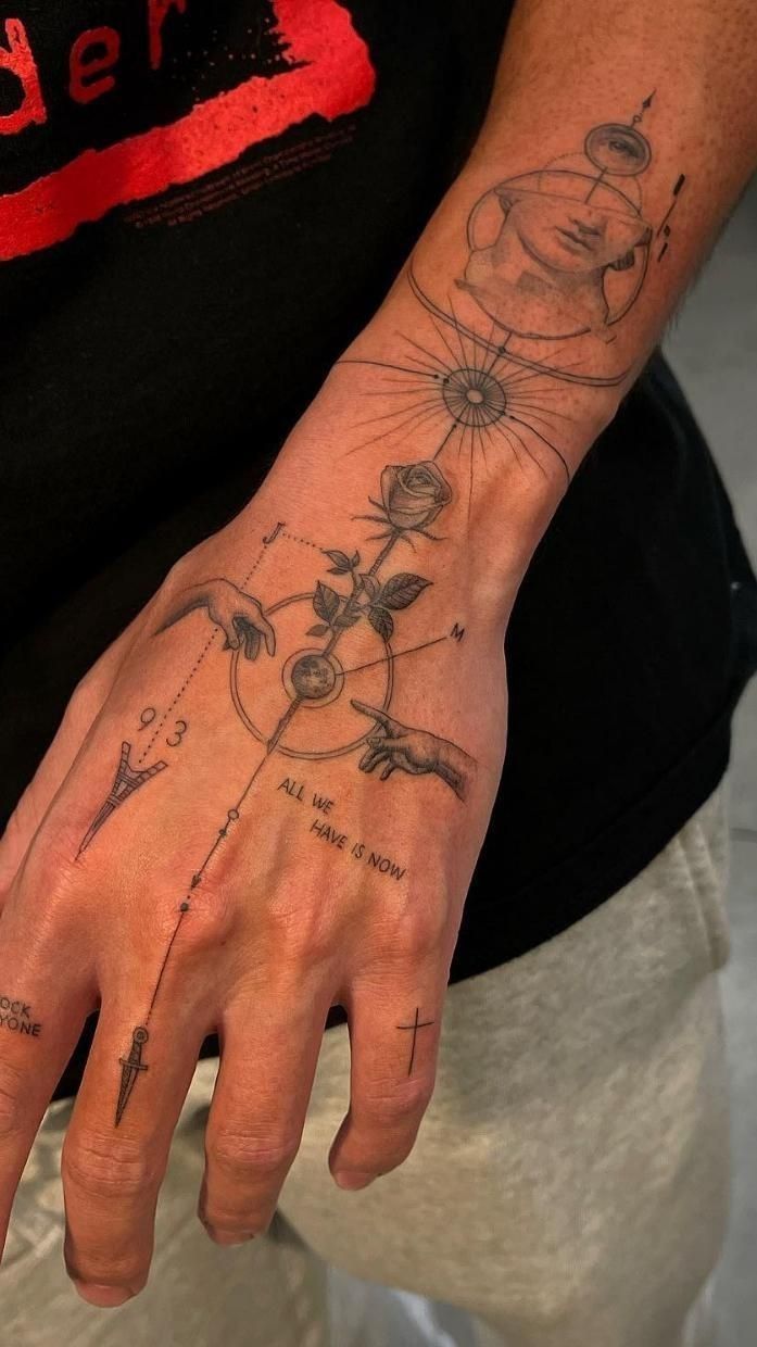 a person with a tattoo on their hand