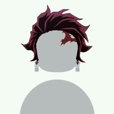 the silhouette of a man with red hair and earrings on his head, against a white background