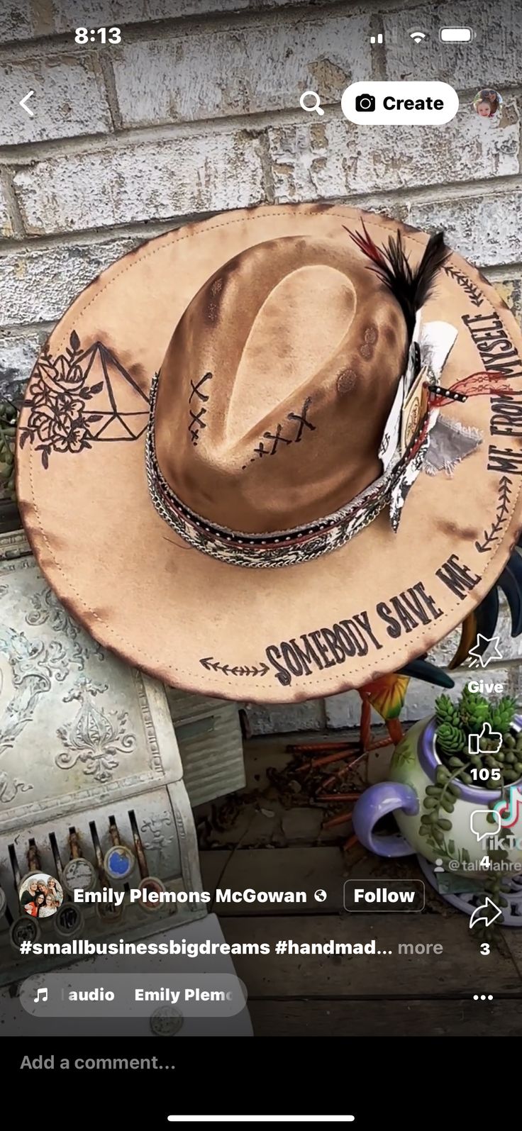 Branded Cowgirl Hat, Rancher Hats For Women, Western Felt Hats For Women, Western Burned Hat, Hat Burning Ideas Simple, Western Hat Designs, Fedora Hat Design Ideas, Western Hats For Women Boho, Custom Burned Felt Hats